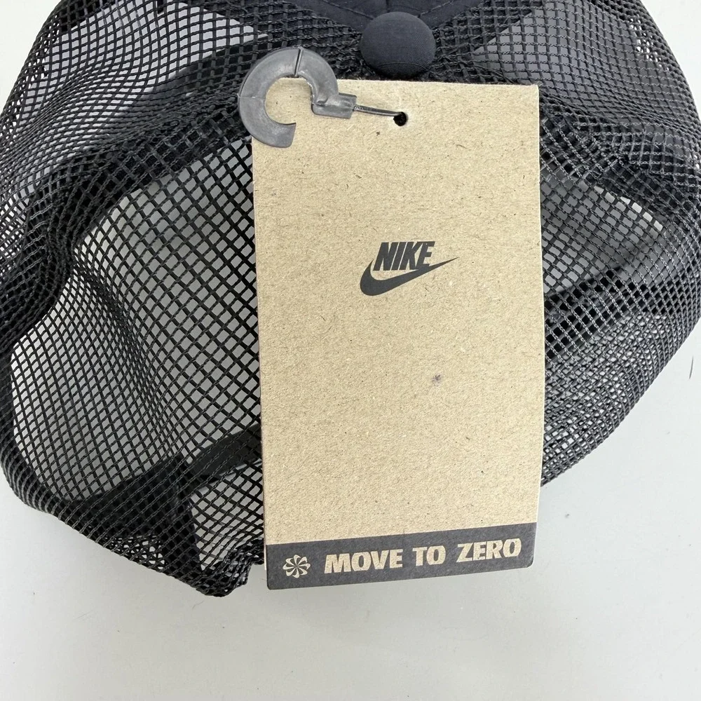 Nike Hat Cap Snap Back L Mens Black Rise Cap Bear Mountain Rope Mesh Trucker
